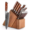 15 pcs Damascus Steel Chef Knives Set