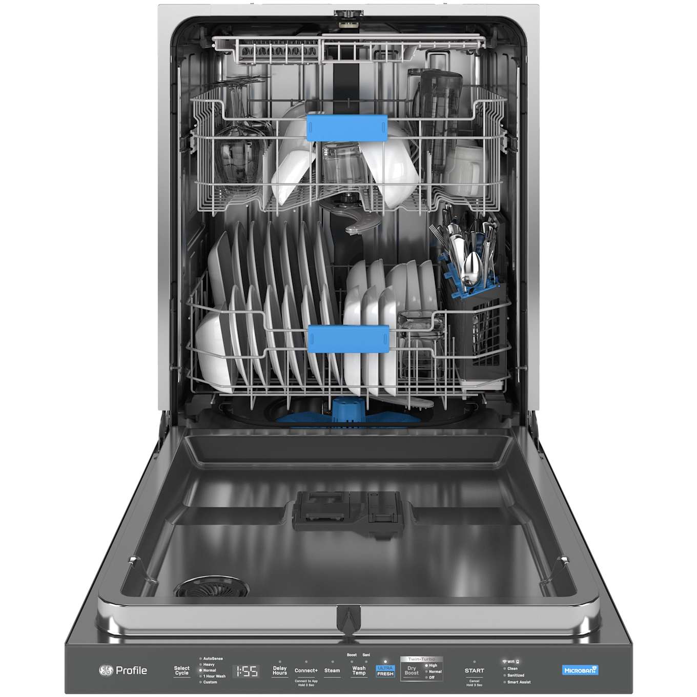 GE Profile Top Control Dishwasher with Deep Clean Washing 3rd Rack and Microban Technology